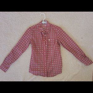 Women’s Red Cinch Button Down Shirt
